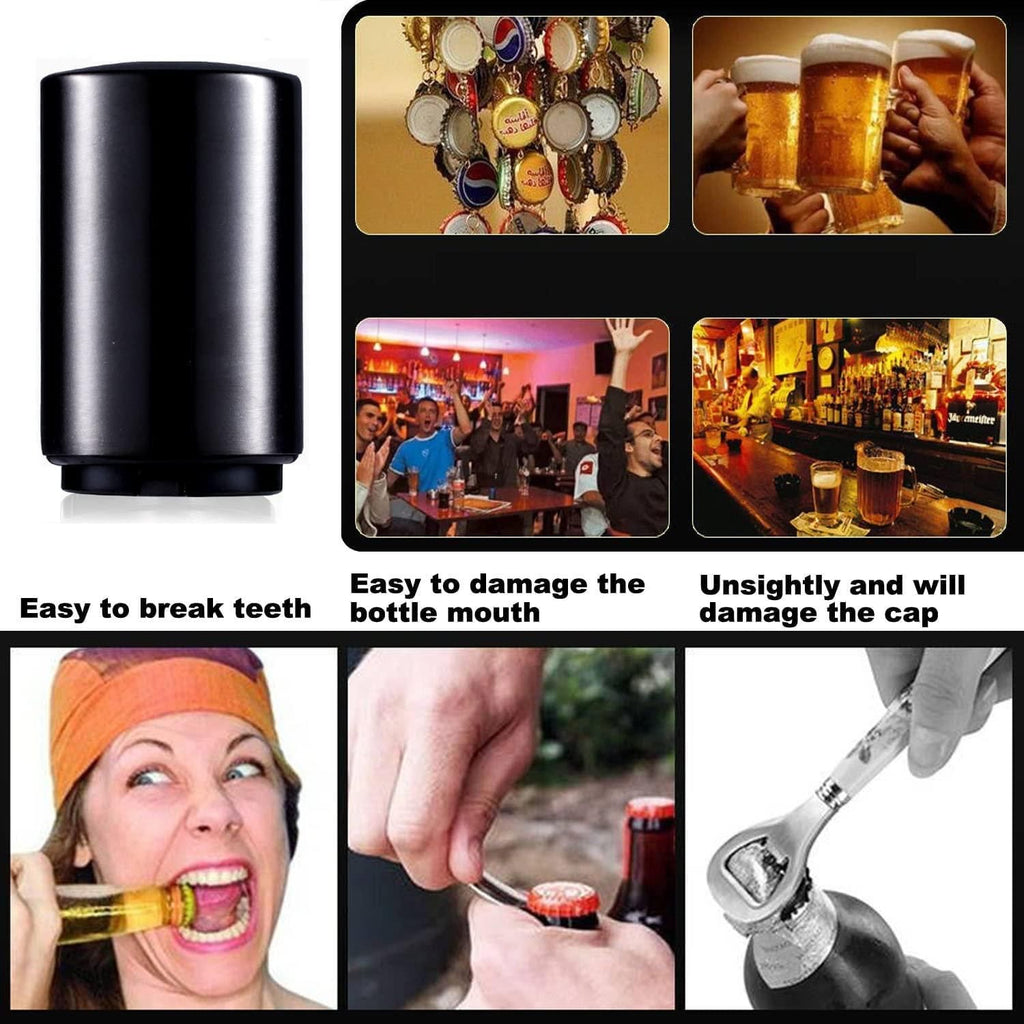 Automatic Push & Pull Bottle Opener Stainless Steel